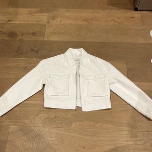 Abercrombie and fitch cropped white blazer